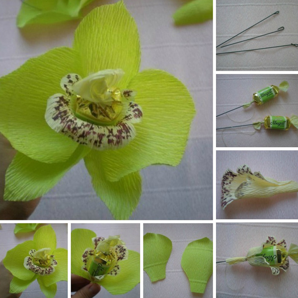 flor de crepom orquidea 