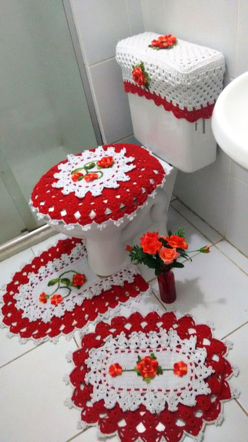 tapete de banheiro com rosas 