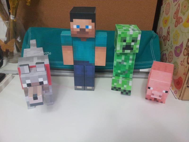 Caixa Bonecos 3d Personagens Festa Minecraft