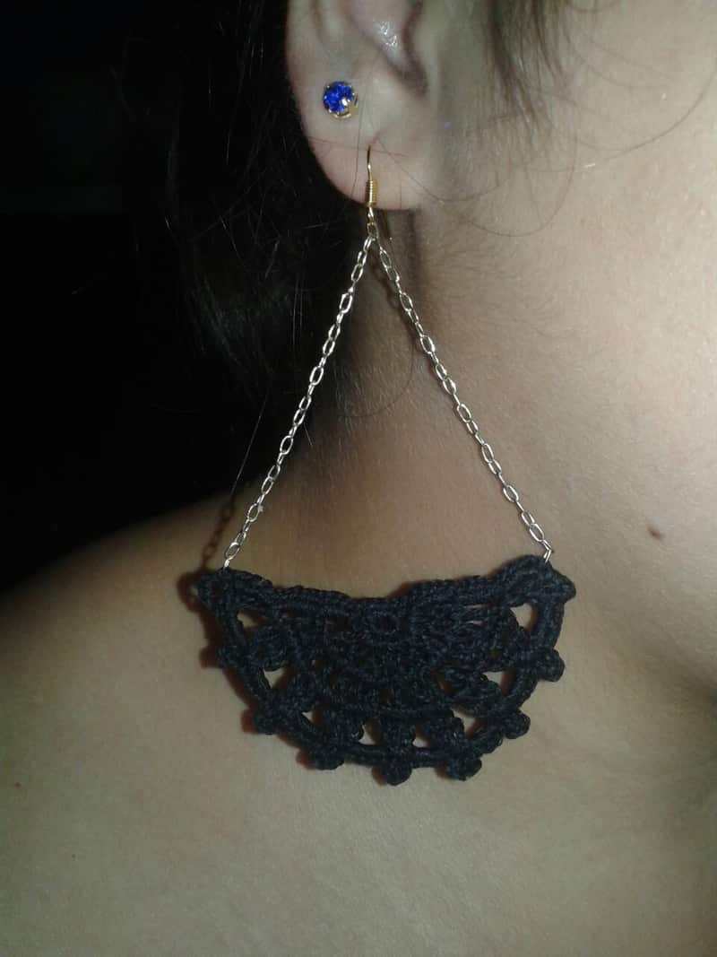 brinquinho de croche preto brinquinho de croche preto