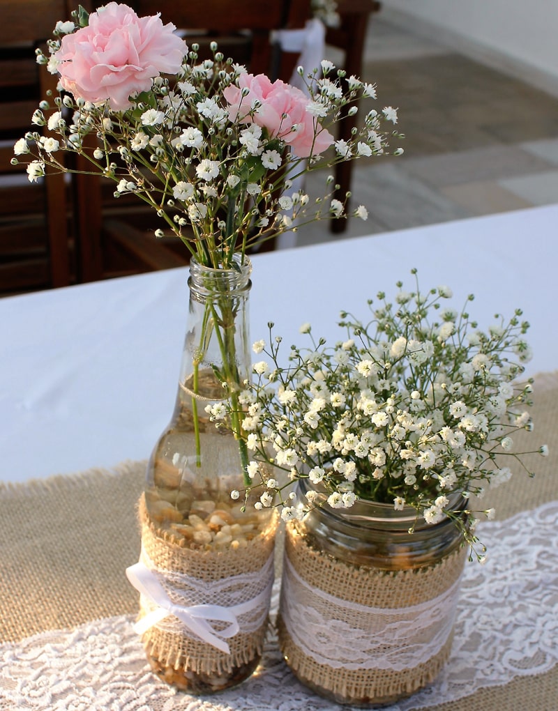 garrafa decorada para casamento rustico