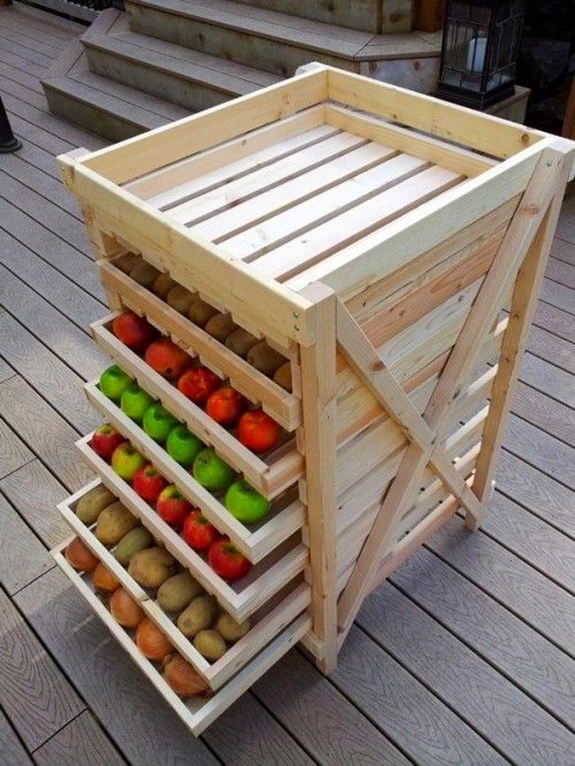 decoração com pallet para cozinha com frutas