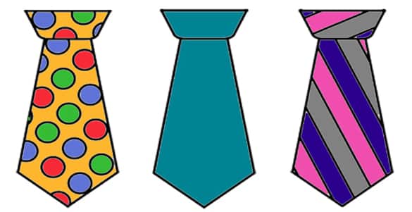 molde de gravata colorida