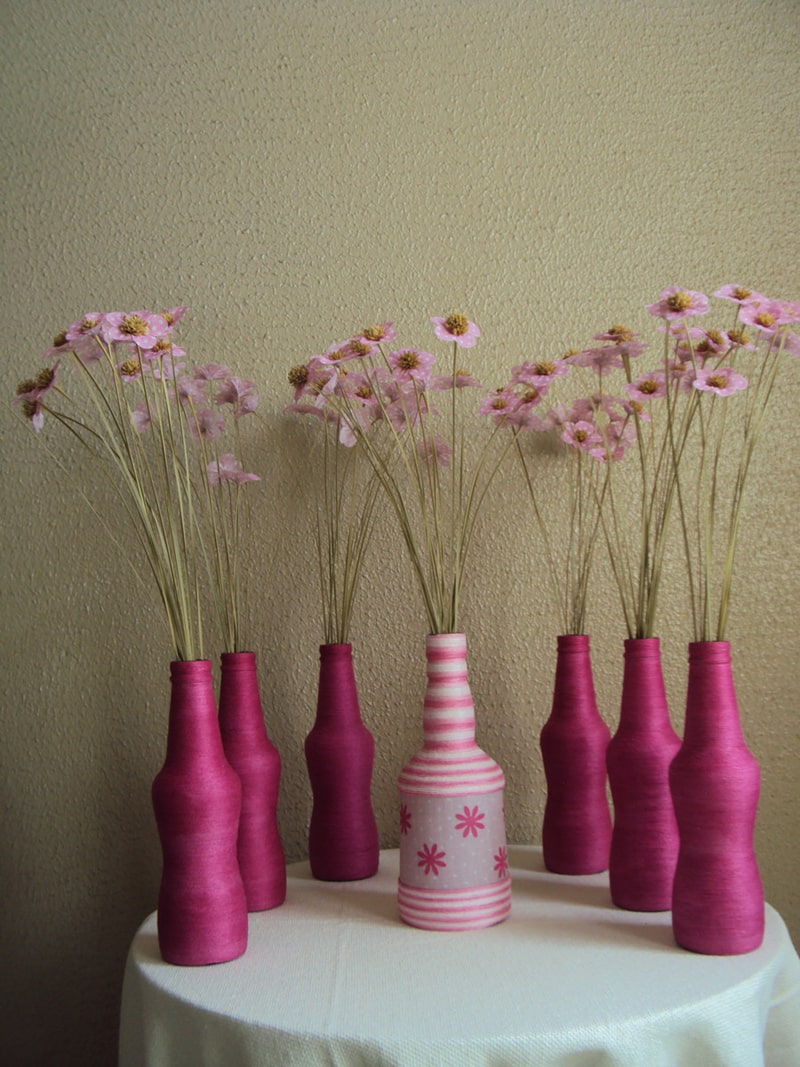 garrafa decorada pink