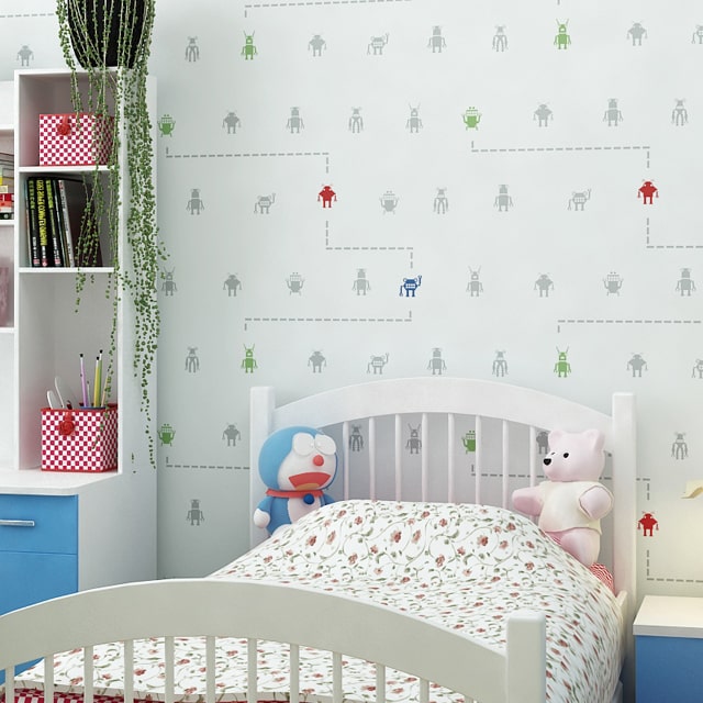 decoração com papel de parede infantil