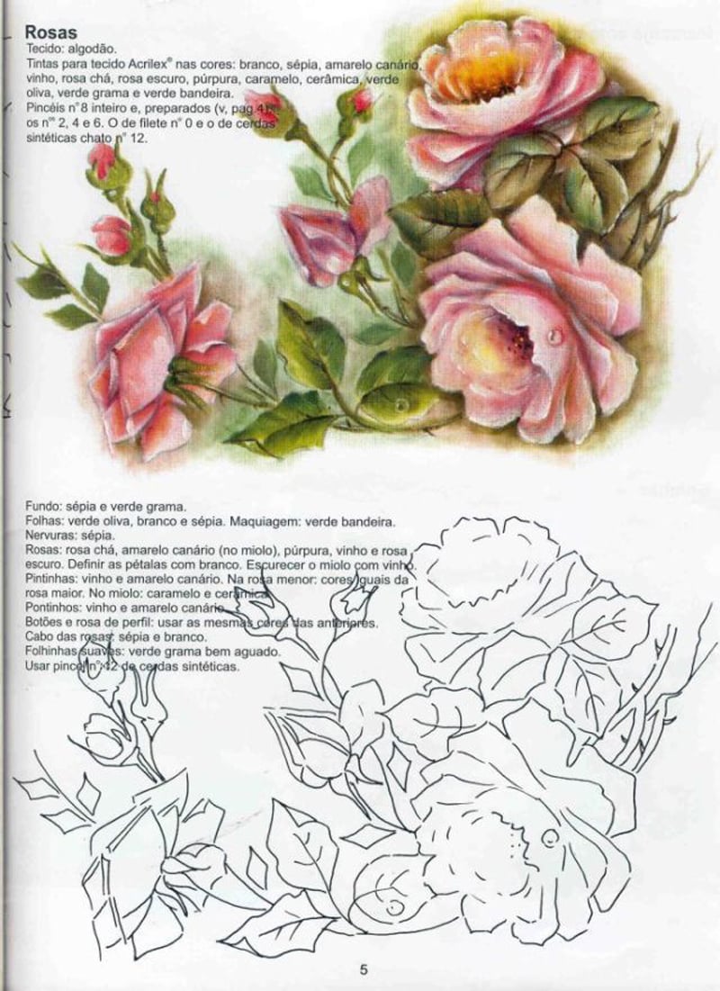 rosas pintadas com riscos