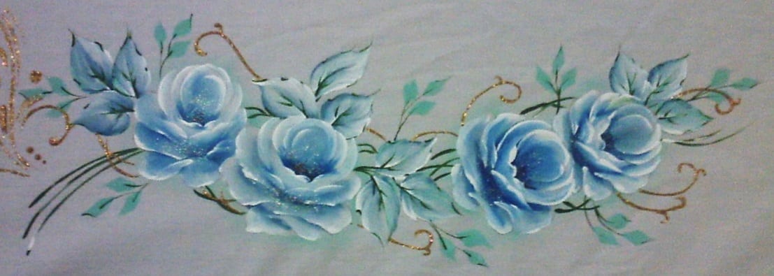 rosas pintadas azuis