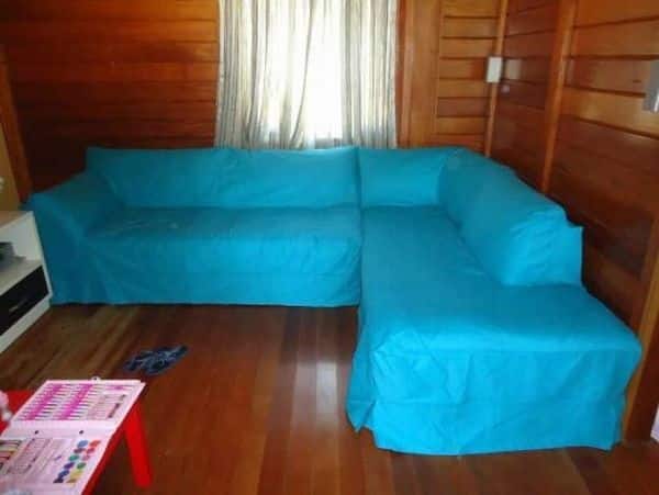 capa de sofa azul