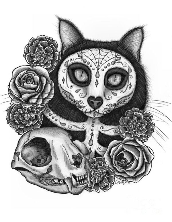 desenho de caveira gato desenho de caveira gato