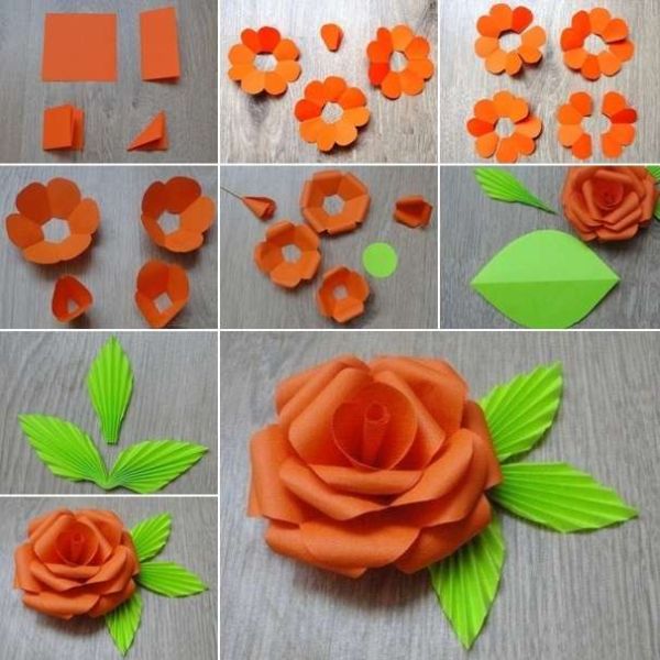 flor de papel laranja