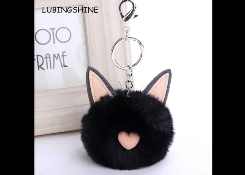 gato Chaveiro de pompom 