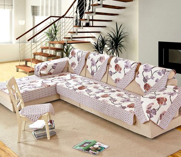 capa de sofa com estampa