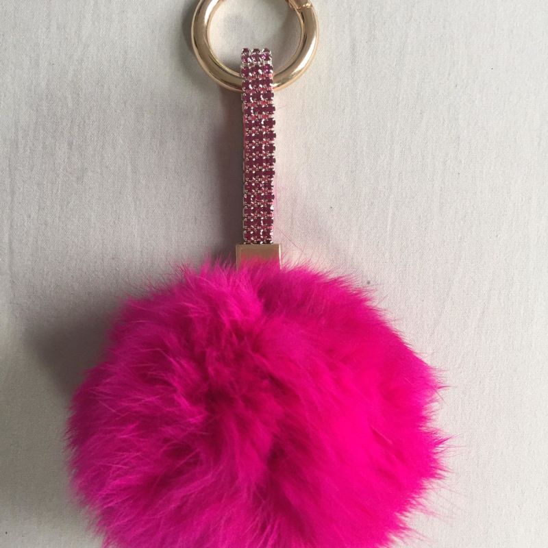 Chaveiro de pompom pink