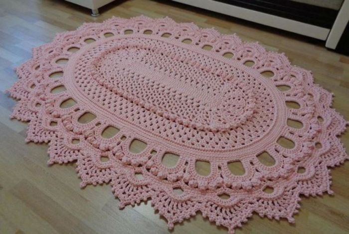 tapete croche rosa