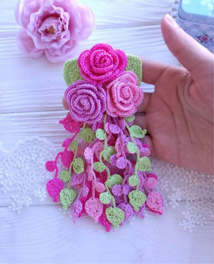 flores delicadas em croche