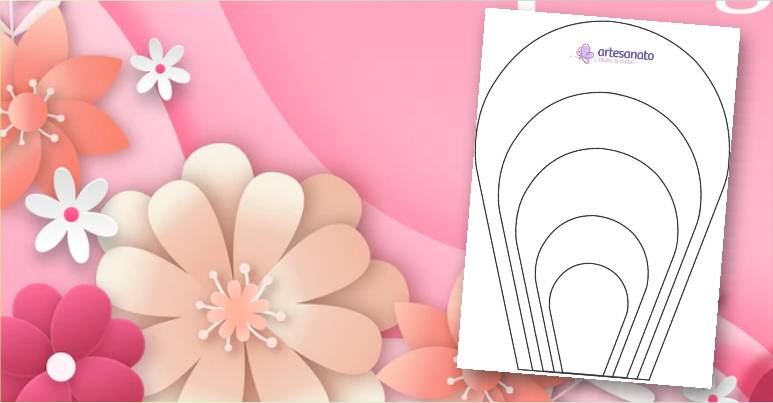 Flor de cartolina fácil com molde: Ideias para arrasar na decoração -  Artesanato Passo a Passo!