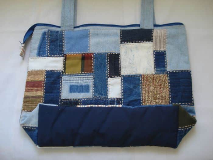 bolsa de retalho jeans