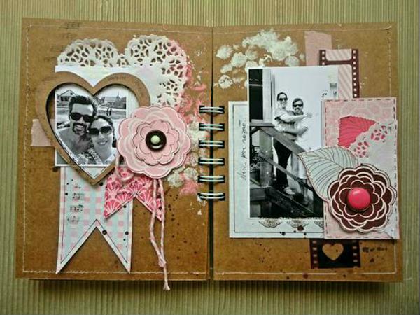 Álbum criativo em scrapbook