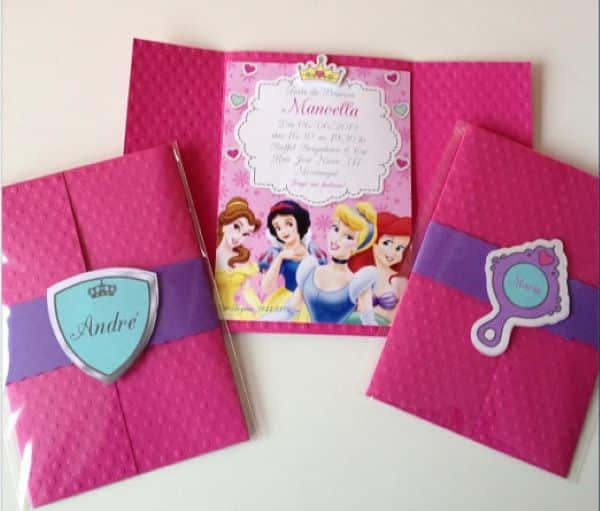 convite princesas personalizado