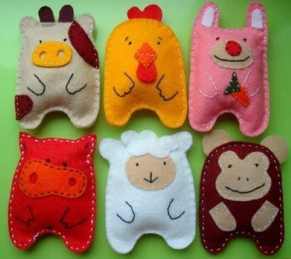 artesanato com feltro bichinhos