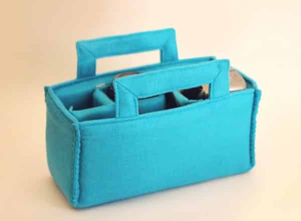 bolsa para guardar câmera de feltro