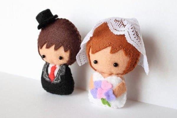 lembrancinha de feltro casamento