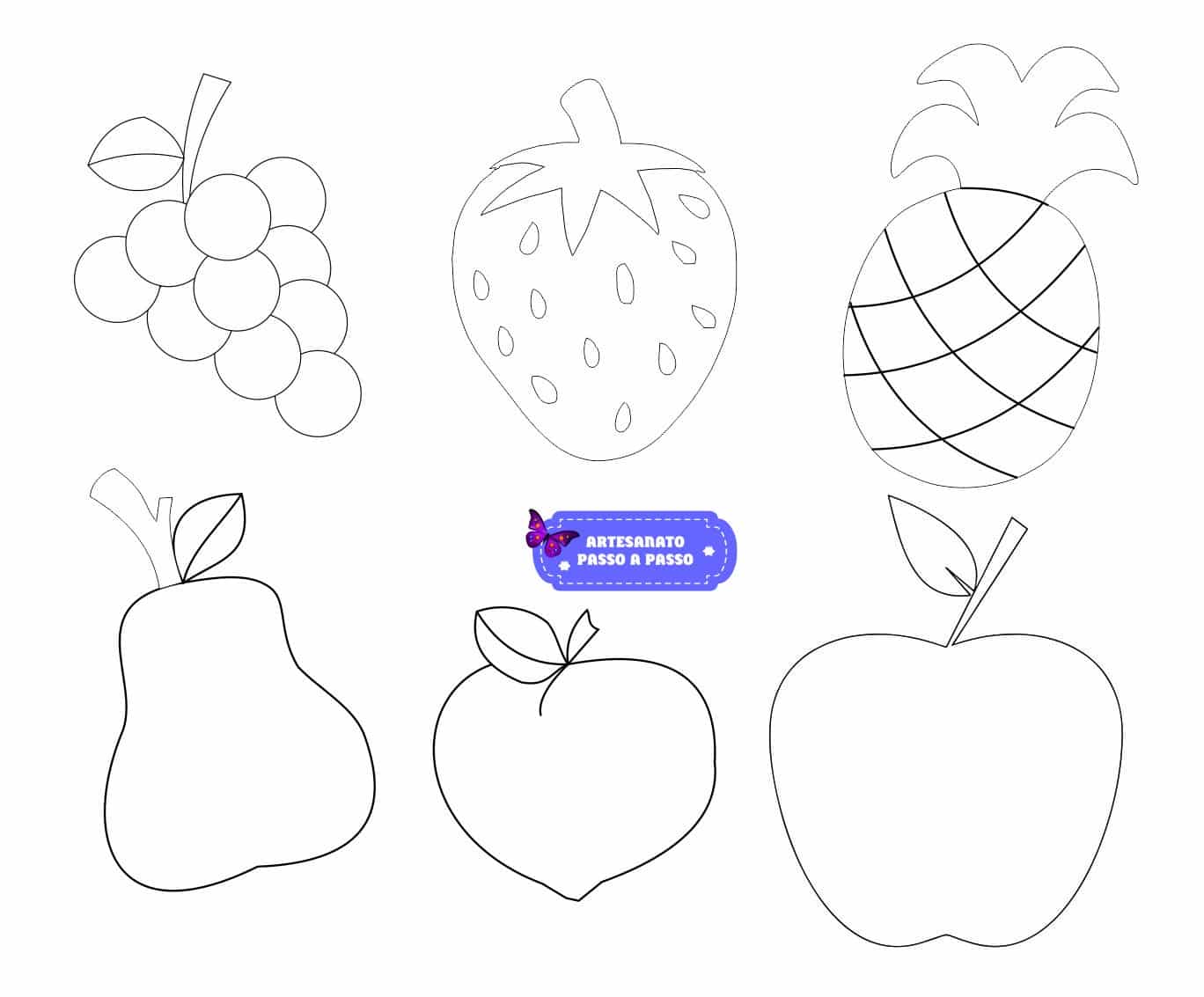 Molde de Frutas para Imprimir: 19 desenhos  Frutas para colorir, Banana  desenho, Desenhos de frutas