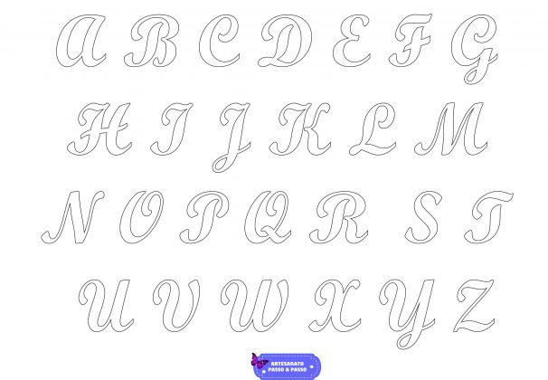 Molde de letras cursivas para imprimir - Artesanato Passo a Passo!