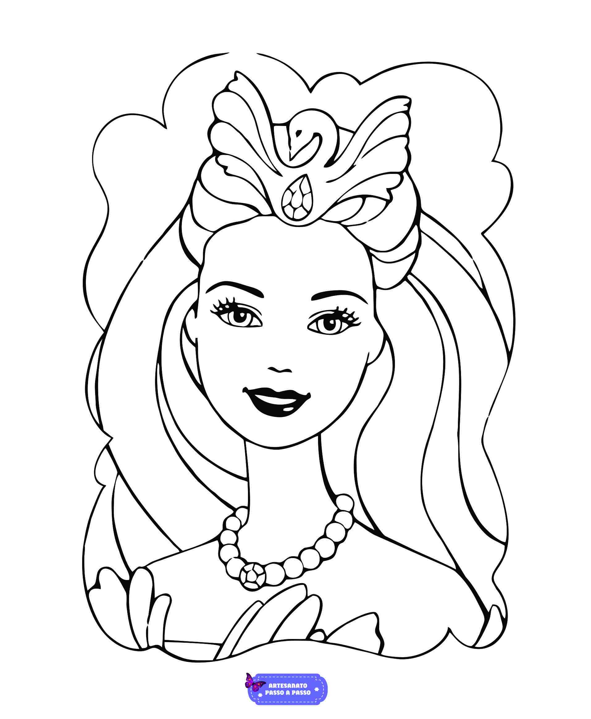 barbie princesa para colorir