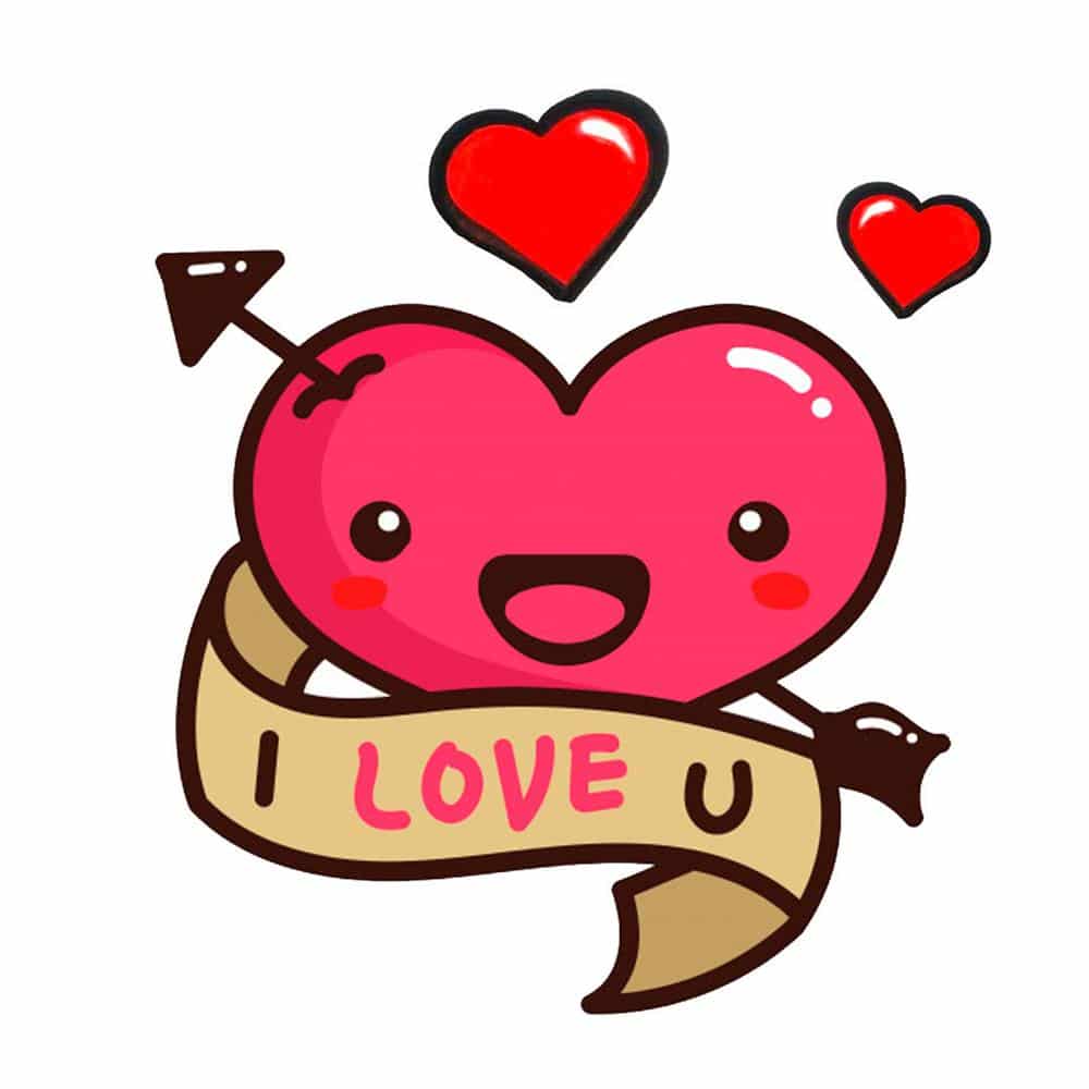 coração colorido i love you