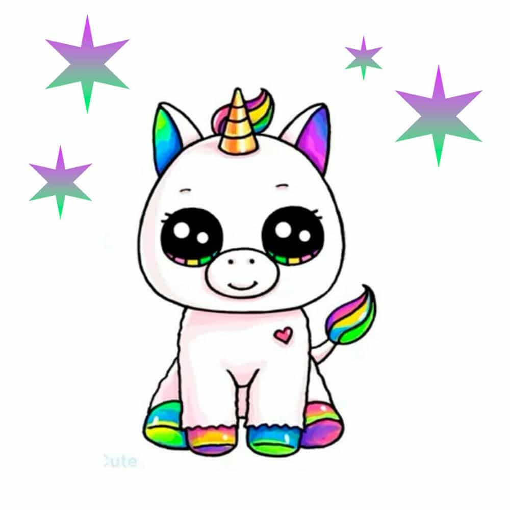 unicornio kawaii para colorir e imprimir