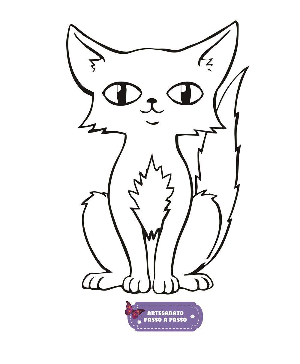 Desenhos de gatos para colorir e imprimir - Artesanato Passo a Passo!