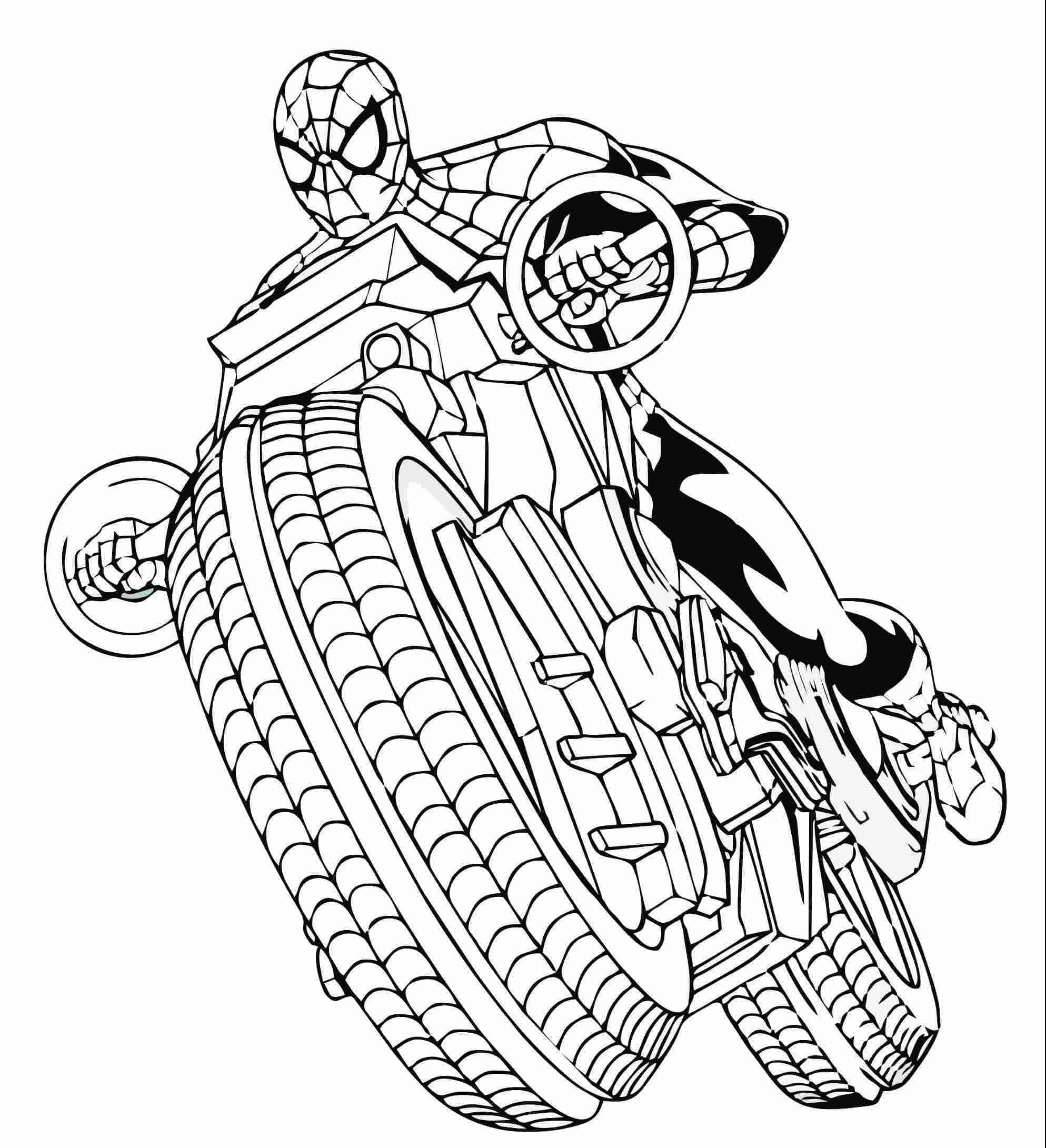 desenhos para pintar homem aranha na moto