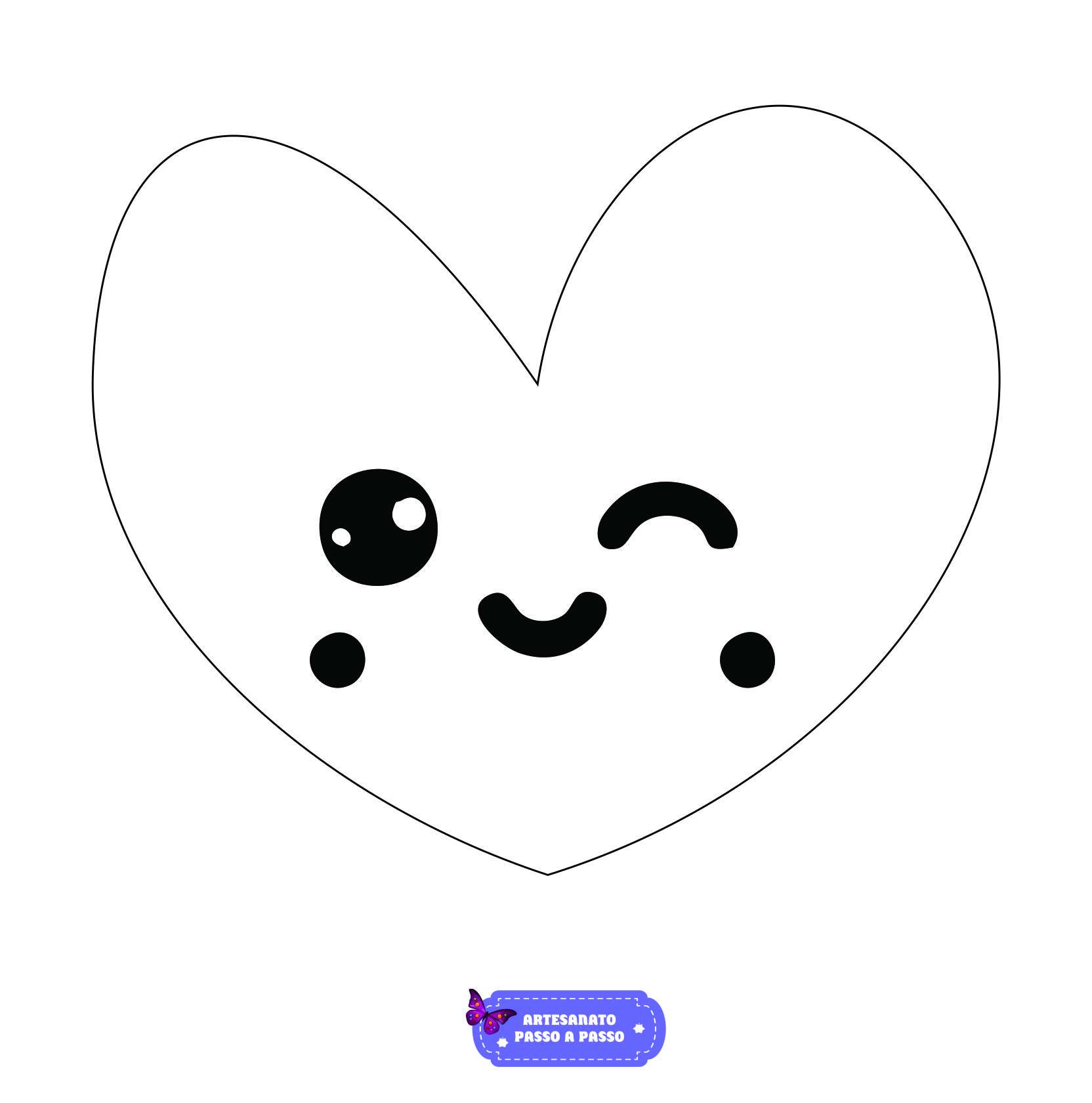 desenhos para pintar kawaii coração