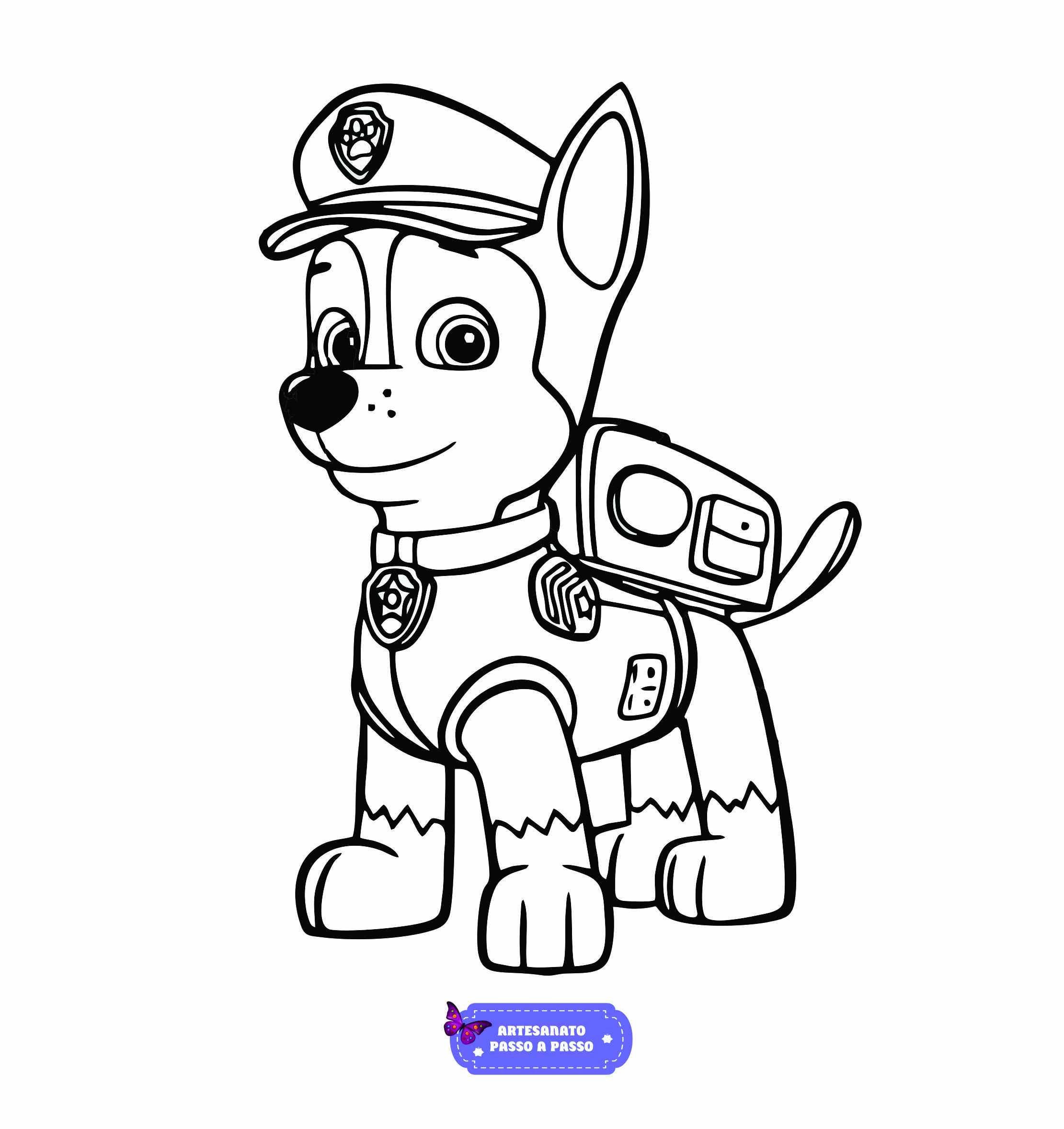 Desenho Da Patrulha Canina Para Colorir Artesanato Passo A Passo