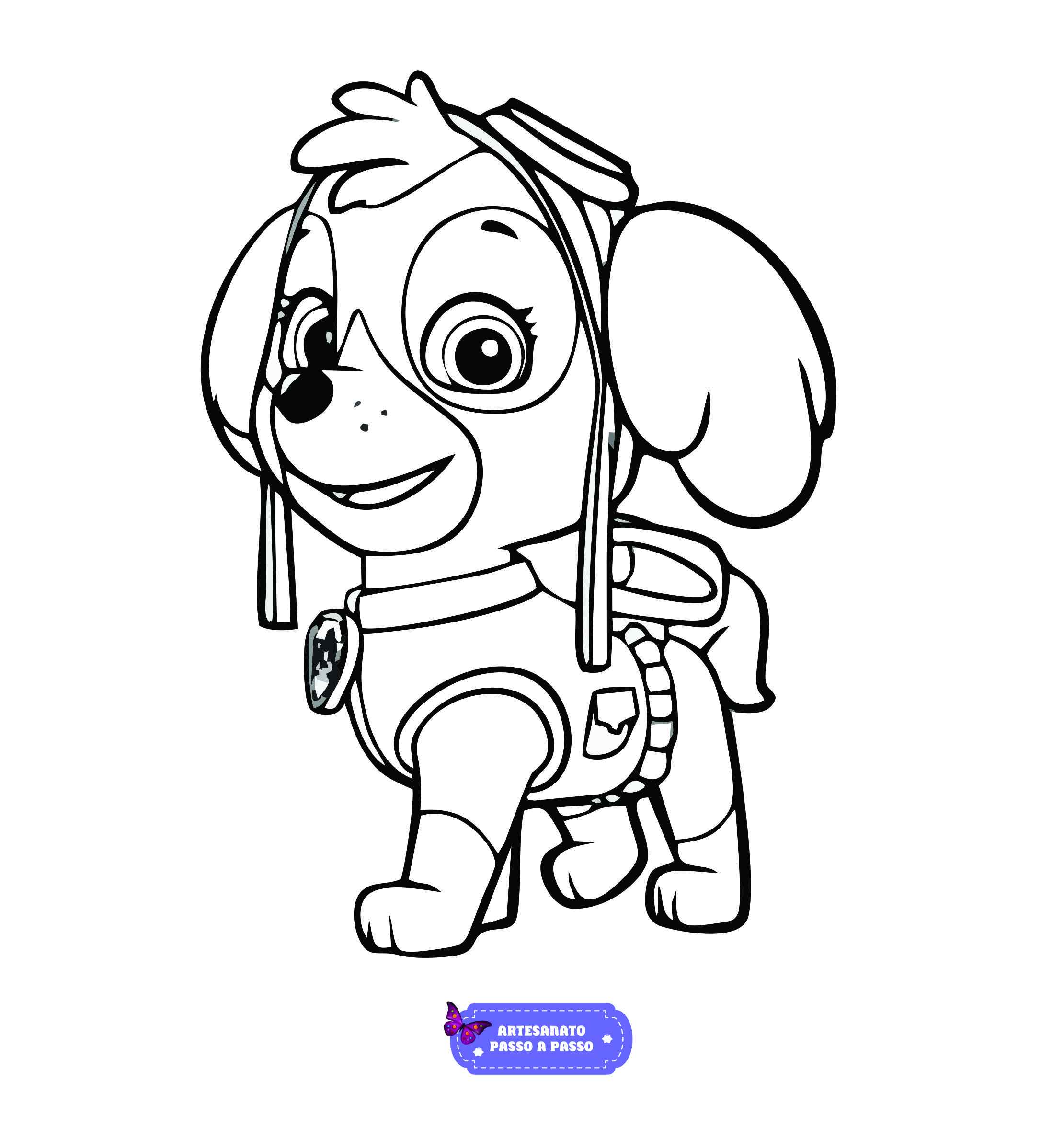 Desenho da Patrulha Canina para Colorir - Artesanato Passo a Passo!