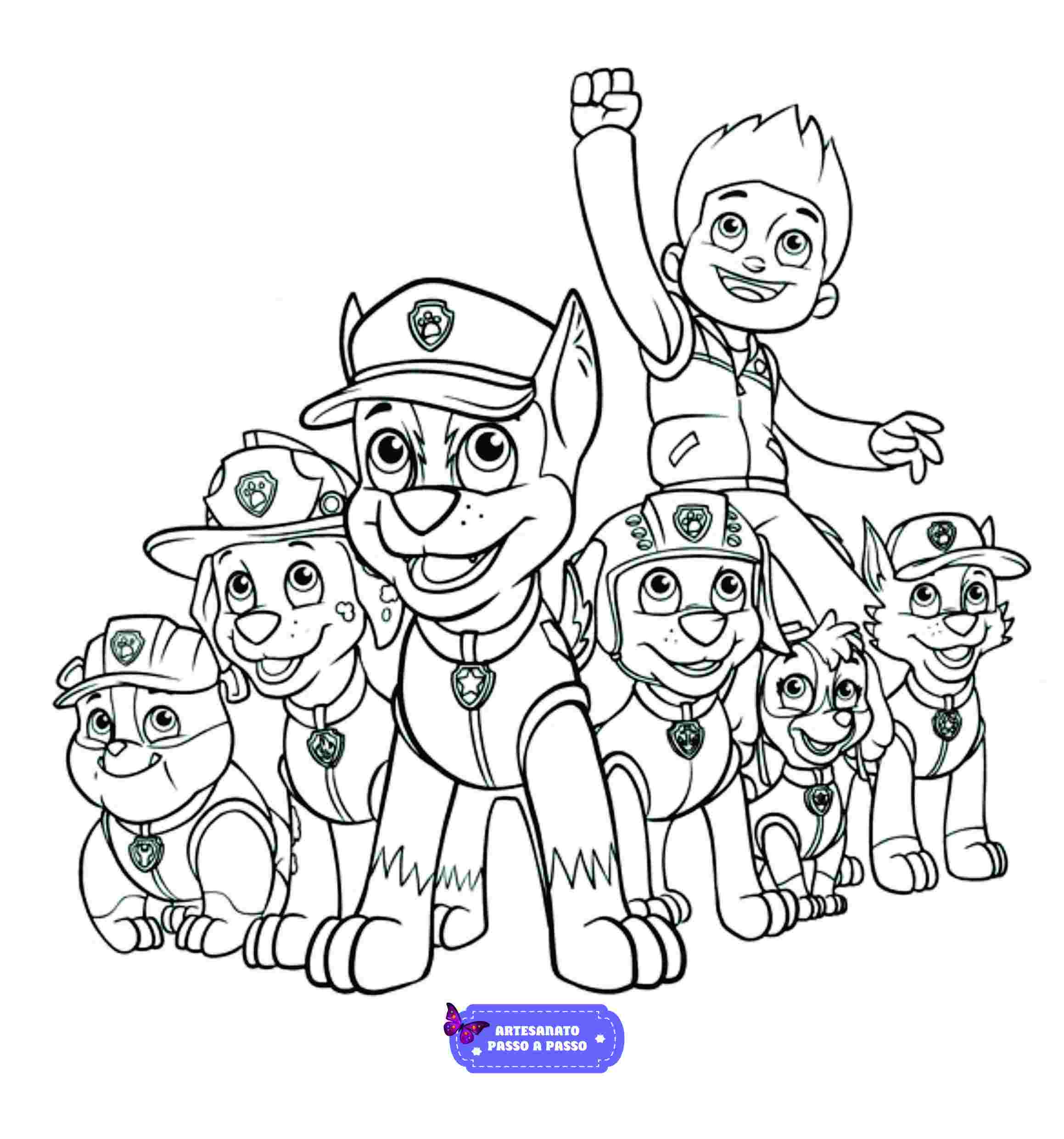 turma da patrulha canina para colorir