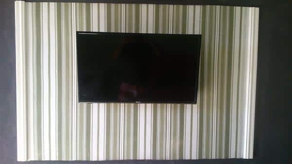 painel de tv com tecido