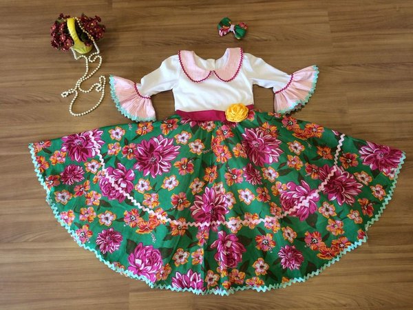 vestido de quadrilha infantil de chita