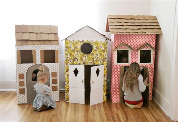 Ideias de casinha de boneca de papelão - Artesanato Passo a Passo!