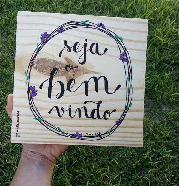 lettering em quadro