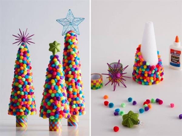 arvore de natal com pompom