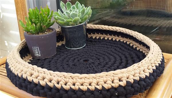 cesto de croche para plantinhas