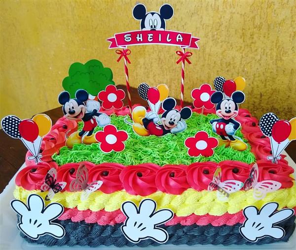 bolo mickey quadrado