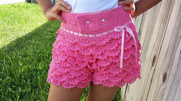 short de croche menina