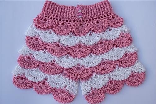 short de croche mesclado