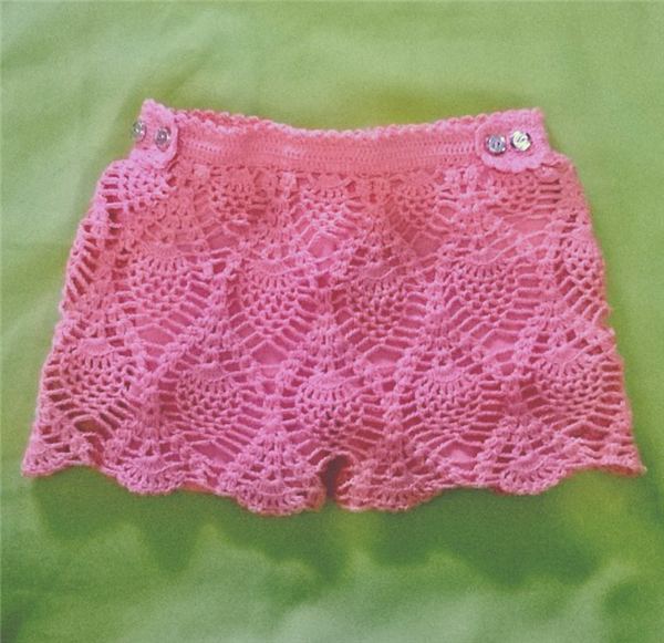 short de croche rosa