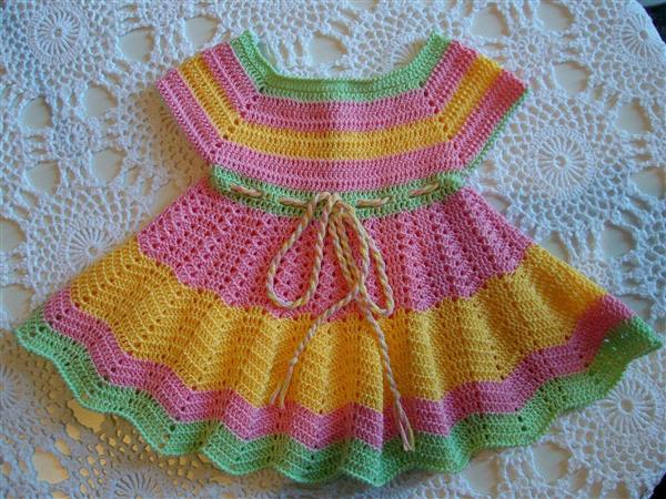 Ideia de Vestido Croche Infantil Fio A Fio Passo A Passo Iniciante #Bi