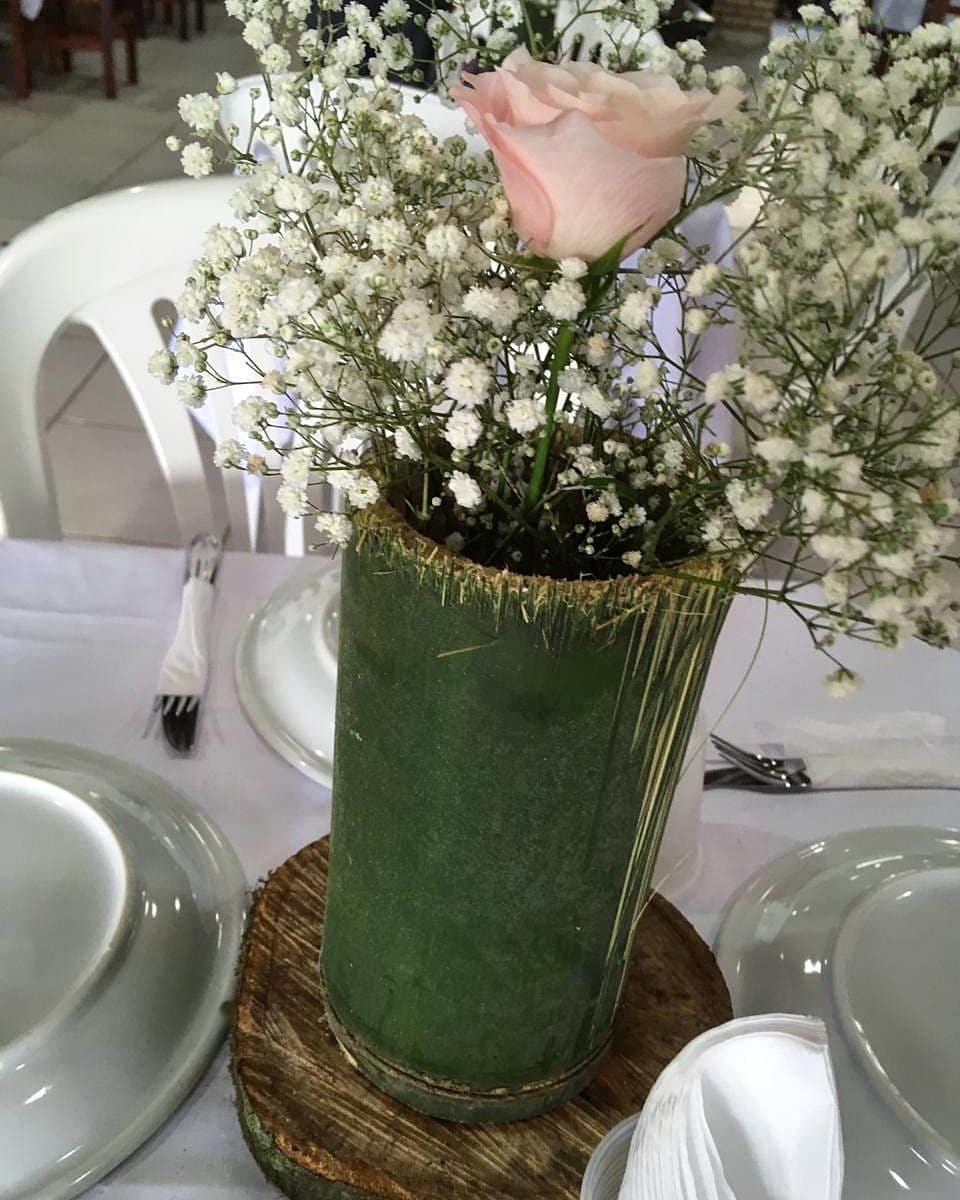 bambu verde em casamento