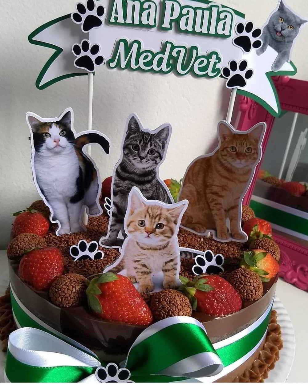 topo de bolo gatos
